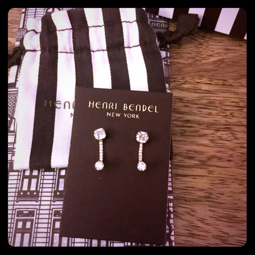 SOLD Henri Bendel Asscher Cut Suspension Earrings